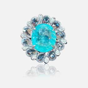 GUILD 18K gold diamond Paraiba ring