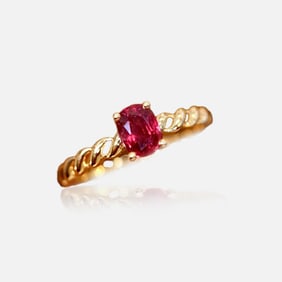 CGRL 18K gold natural ruby ring