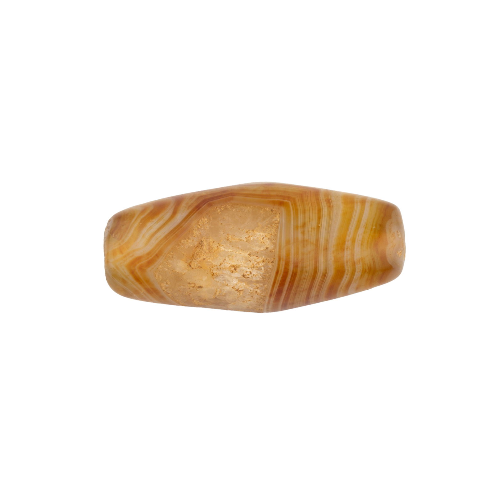 ANTIQUE HIMALAYAN TIBETAN BANDED AGATE BEAD NATURAL STRIATIONS