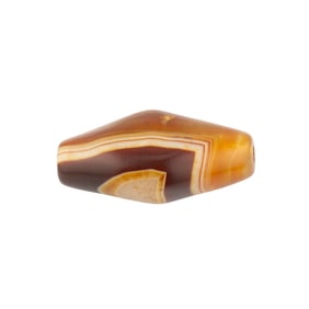 ANCIENT BANDED AGATE BARREL BEAD RARE COLLECTIBLE