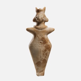 LIMESTONE GODDESS STATUE FROM THE IRANIAN PLATEAU IN THE EARLY 300S