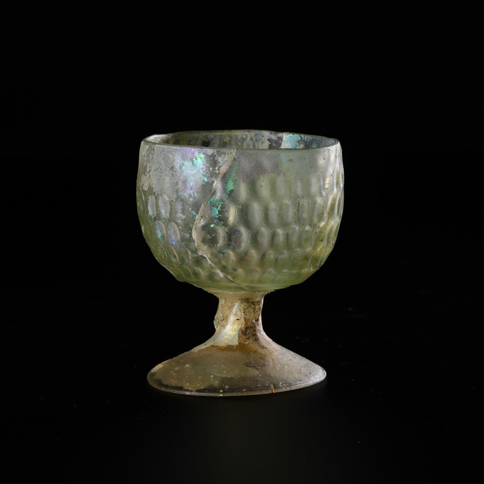 GLASS FROM WEST ASIA, 1000 AD OR EARLIER: H. 5.8 cm. Diam. 4.7 cm. Weight. 33 gram.Source:From a Private Collection, New Jersey.*If you win the item, we will provide customized packaging tailored specifically for your goods. If you have any s