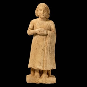 MARBLE STONE ANCIENT ROMAN STANDING FIGURINE SCULPTURE [32.6 X 13CM, 4.5KG]