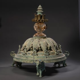 CRYSTAL STUPA INLAID WITH GOLD FROM GANDHARA, 1ST TO 3RD CENTURY BC