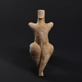 LIMESTONE STATUE OF A FEMALE DEITY FROM MESOPOTAMIA, CIRCA 2000 AD OR EARLIER