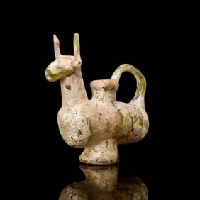 ABOUT AD600-700GREEK HORNED CREATURE-SHAPED GLASS CONTAINER
