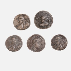 A SET OF KUSHAN SILVER COINS