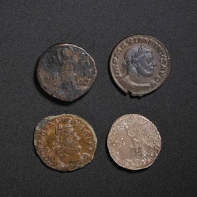 A SET OF KUSHAN SILVER COINS
