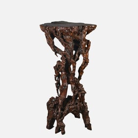 CHINESE QING DYNASTY ROOT CARVING TABLE