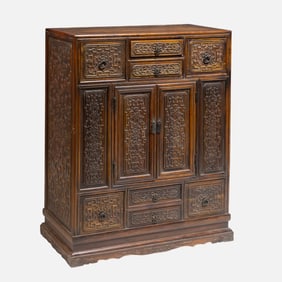CHINESE QING DYNASTY HUANGHUALI WOOD CABINET