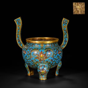 A COPPER-BASED, CLOISONNé ENAMEL INCENSE BURNER FROM THE QIANLONG PERIOD OF THE QING DYNASTY, CHINA