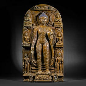 CHINESE MING DYNASTY ALLOY BRONZE STANDING BUDDHA