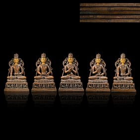 A GROUP OF CHINESE MING DYNASTY BRONZE ALLOY STATUES OF GUANYIN