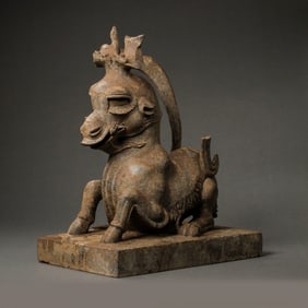 CHINESE TANG DYNASTY BLUESTONE EVIL-REPELLING BEAST