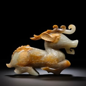 HETIAN JADE BEAST FROM THE HAN DYNASTY, CHINA