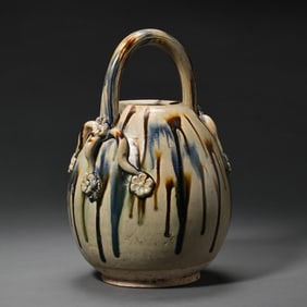 CHINESE TANG DYNASTY SANCAI HANGING BLUE BEAM JAR