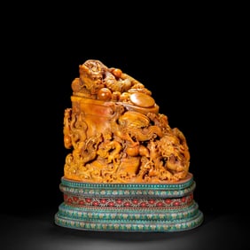 CHINESE QING DYNASTY TIANHUANG STONE MOUNTAIN ORNAMENT