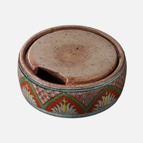 CHINESE QING DYNASTY FIVE COLORED INKSTONE