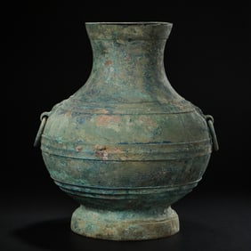 CHINESE WARRING STATES PERIOD BRONZE JUG WITH DOUBLE RING EARS