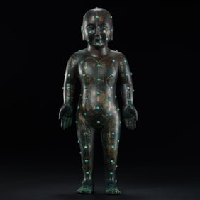 GOLD AND SILVER ACUPUNCTURE FIGURINES FROM THE WARRING STATES PERIOD OF CHINA