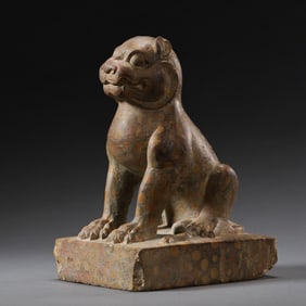 STONE LION FROM THE TANG DYNASTY IN CHINA