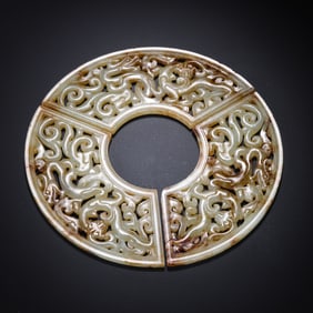 CHINESE HAN DYNASTY WHITE JADE BI