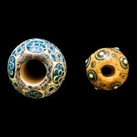 CHINESE HAN DYNASTY DRAGONFLY EYE GLASS BEADS