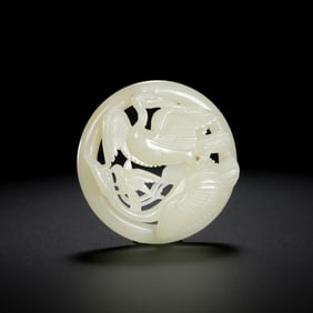 CHINESE LIAO DYNASTY HETIAN JADE DOUBLE BIRD PENDANT