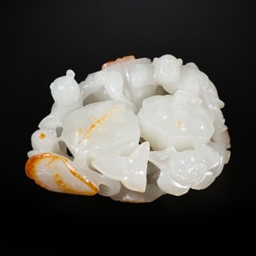 A CHINESE QING DYNASTY HETIAN WHITE JADE CARVING