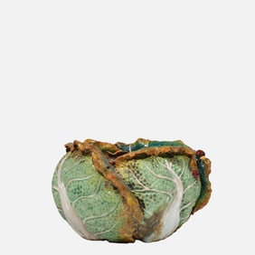 CHINESE QING DYNASTY BIONIC PORCELAIN CABBAGE WATER JAR