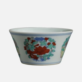 CHINESE MING DYNASTY CHENGHUA PERIOD DOUCAI CUP