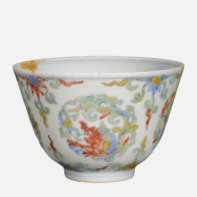 CHINESE MING DYNASTY CHENGHUA PERIOD DOUCAI CUP