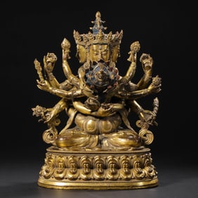 GILDED BRONZE STATUE OF BUDDHA, QING DYNASTY, CHINA