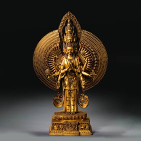 GILDED BRONZE STATUE OF BUDDHA, QING DYNASTY, CHINA