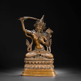 CHINESE MING DYNASTY ALLOY BRONZE SEATED BUDDHA