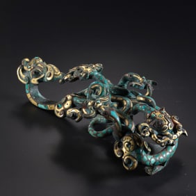 CHINESE WARRING STATES PERIOD GOLD AND SILVER BELT HOOK