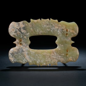 NEOLITHIC PERIOD, CHINA, HONGSHAN CULTURE, JADE HOOK-SHAPED OBJECT