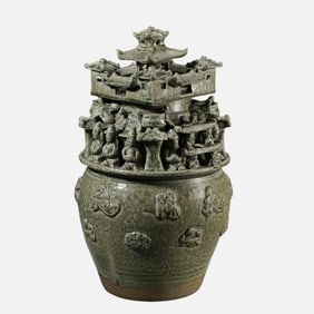 CHINESE SUI DYNASTY XIANGZHOU KILN CELADON VASE