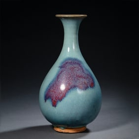 CHINA NORTHERN SONG DYNASTY JUNYAO SKY BLUE GLAZE HANGING RED JADE JUCHUN VASE
