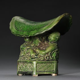 CHINESE TANG DYNASTY GREEN GLAZE PILLOW