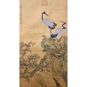 EMPRESS DOWAGER CIXI(1835-1908)INK ON SILK, HANGING SCROLL.