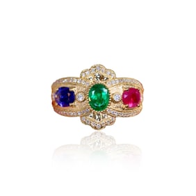 CGRL 18KGOLD DIAMOND AND RUBY RING