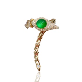 CGRL 18KGOLD DIAMOND AND EMERALD GEMSTONE RING