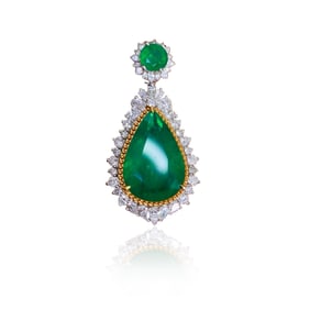 CGRL 18KGOLD DIAMOND AND EMERALD NECKLACE