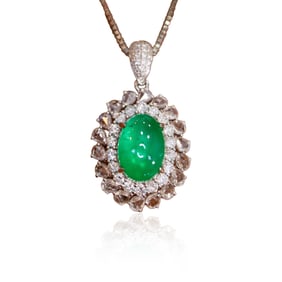 CGRL 18KGOLD DIAMOND AND EMERALD NECKLACE