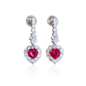 CGRLA PAIR18KGOLD DIAMOND AND RUBY EARRINGS