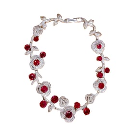 CGRL 18KGOLD DIAMOND AND RUBY NECKLACE