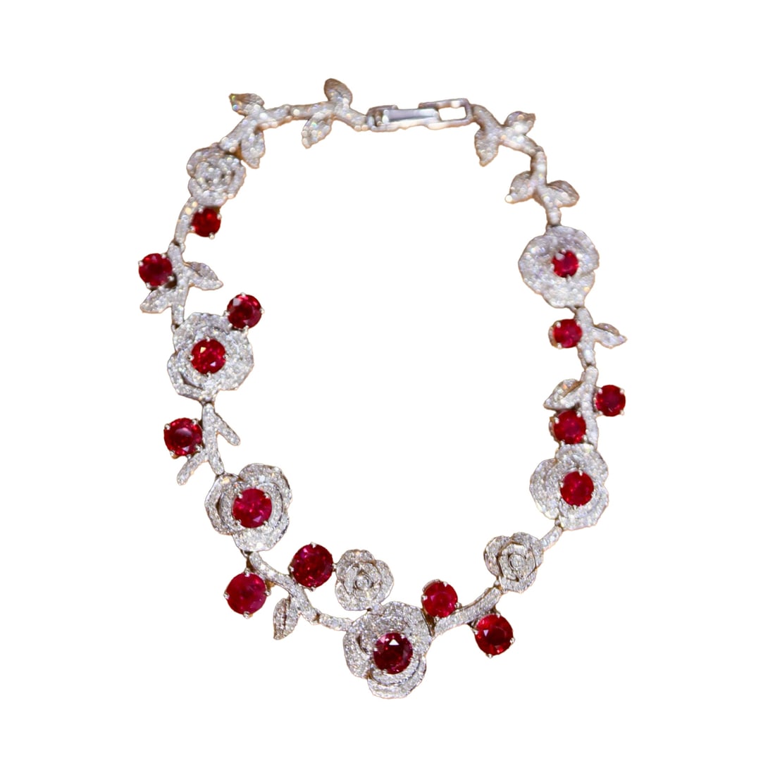 CGRL 18KGOLD DIAMOND AND RUBY NECKLACE (1 of 3)