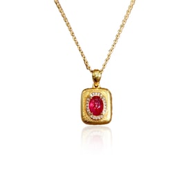 CGRL 18KGOLD DIAMOND AND RUBY NECKLACE