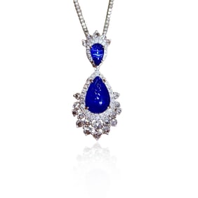 CGRL 18KGOLD DIAMOND AND SAPPHIRE NECKLACE